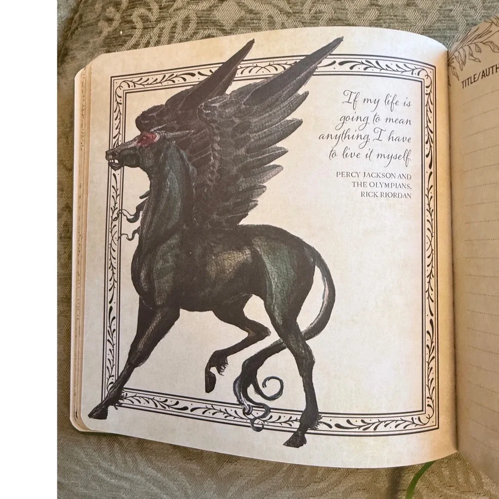 Illumicrate Mythical Creature Reading Journal Green Gold Dragon Fantasy Tracker